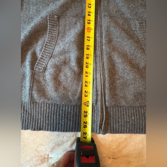 Banana Republic Luxury Blend Cashmere Angora Sweater Full Zip Gray Men’s XL - Picture 8 of 11